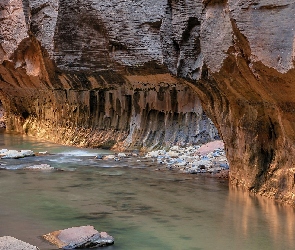 Utah, Park Narodowy Zion, Virgin River, Stany Zjednoczone, Zion Narrows, Rzeka, Kanion