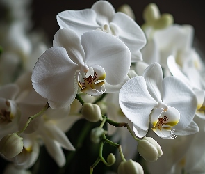 Białe, Storczyk, Kwiaty