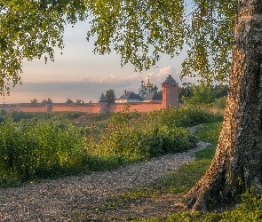 Cerkiew, Mur, Drzewo, Lato, Ścieżka, Budowla