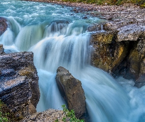 Skały, Rzeka Athabasca, Kanada, Alberta