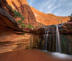 Utah, Coyote Gulch, Wodospad, Stany Zjednoczone, Rzeka, Skały, Coyote Gulch Falls