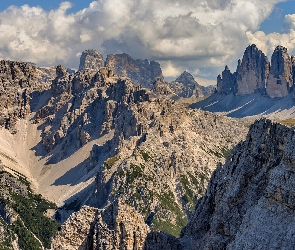 Góry, Skały, Tre Cime di Lavaredo, Dolomity, Włochy