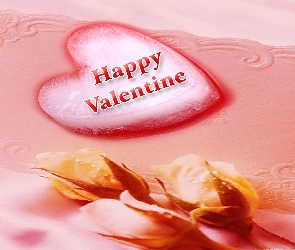 Róże, Valentine, Serce, Happy