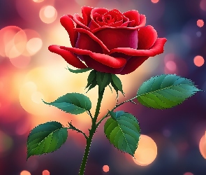 Czerwona, Róża, Grafika 2D
