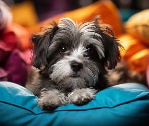 Yorkshire terrier, Poduszki, Łapki, Pyszczek, Pies