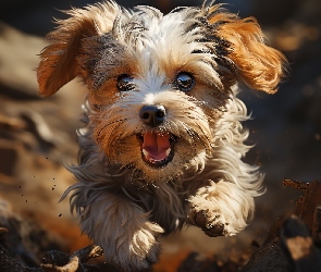 Pies, Yorkshire terrier, Biegnący
