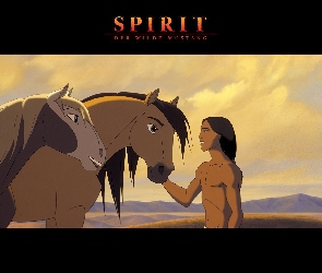 Film animowany, chłopak, Spirit Stallion of the Cimarron, konie, Mustang z Dzikiej Doliny