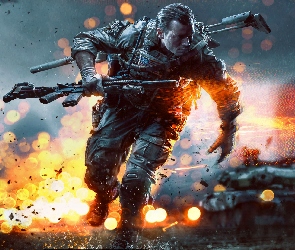 Battlefield 5, Wybuchy, Gra, Ogień, Broń, Żołnierz, Czołg, Walka