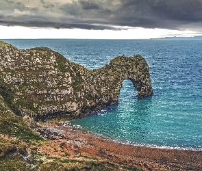 Łuk, Skała, Hrabstwo Dorset, Durdle Door, Wybrzeże Jurajskie, Anglia, Morze
