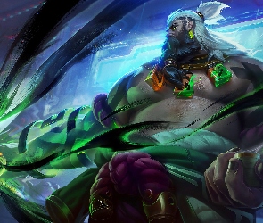 Naszyjnik, Pięść, Atramentowy cień, Magia, Udyr, League of Legends Inkshadow, Postać