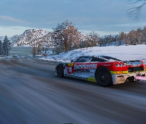 Drzewa, Droga, Forza Horizon 4, Zima, Koenigsegg, Gra, Samochód