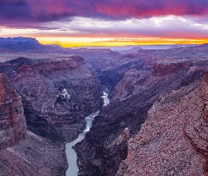 Arizona, Park Narodowy Wielkiego Kanionu, Skały, Stany Zjednoczone, Kanion, Góry, Rzeka Kolorado