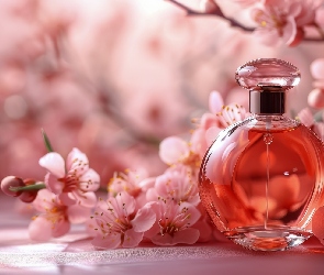 Flakon, Kompozycja, Grafika, Kwiaty, Perfumy