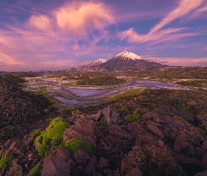 Skały, Parinacota, Park Narodowy Lauca, Chile, Góry, Wulkan