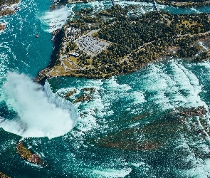 Horseshoe Falls, Kanada, Z lotu ptaka, Miasto Niagara Falls, Wodospad Niagara