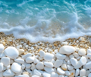 Brzeg, Grafika, Kamienie, Plaża, Woda
