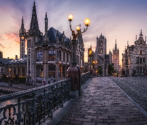 Gandawa, Kościół św Mikołaja, Latarnie, Belgia, Smocza Wieża, Most św Michała, Dzwonnica