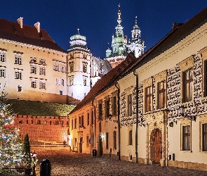 Kraków, Kanoniczna, Polska, Ulica, Kamienice, Wawel, Choinka, Domy