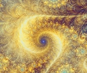 Fraktal, Grafika, Złote, Spirale