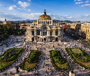 Palacio de Bellas Artes, Domy, Plac, Dom Sztuki, Meksyk