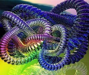 Wąż, 3D, Kolorowy