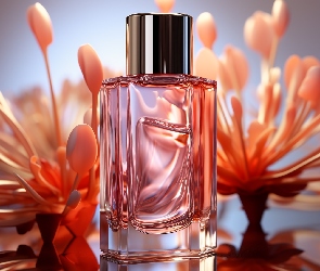 Perfumy, Kompozycja, Grafika, Flakon, Kwiaty