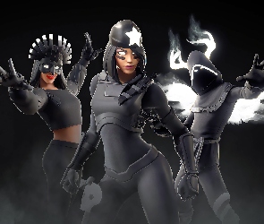 Gra, Czarne, Postacie, Uniformy, Kobiety, Shadows Rising Pack, Fortnite, Zestaw, Chwała cieniom