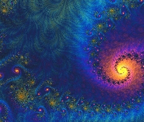 Spirala, Granatowe tło, Fraktal