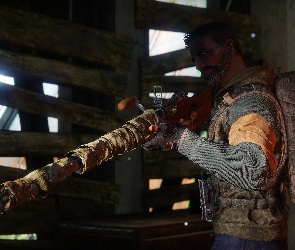 Destiny 2, Gra, Plecak, Mężczyzna, Broń, Budynek