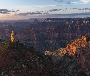 Chmury, Skały, Park Narodowy Wielkiego Kanionu, Stany Zjednoczone, Wielki Kanion Kolorado, Grand Canyon