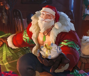 Prezenty, Worek, League of Legends, Gra, Mikołaj, Santa Braum