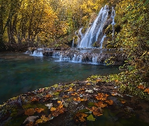 Francja, Departament Jura, Kaskada, Wodospad, Cascades de tufs, Baume Les Messieurs