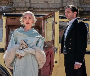 Samochód, Mężczyzna, Downton Abbey A New Era, Film, Aktorka, Michelle Dockery