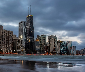 Chmury, Wieżowce, Stany Zjednoczone, Chicago