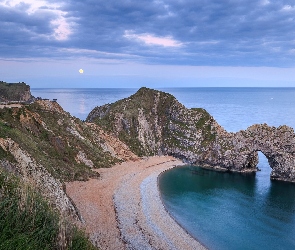 Hrabstwo Dorset, Skały, Anglia, Wybrzeże Jurajskie, Łuk skalny, Morze, Durdle Door, Plaża