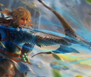 Łuczniczka, Elfka, The Legend of Zelda Tears of the Kingdom, Łuk, Zelda, Gra, Postać