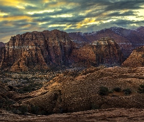 Stany Zjednoczone, Utah, Skały, Góry, Kanion, Snow Canyon State Park