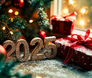 Choinka, 2025, Nowy Rok, Prezenty, Sylwester