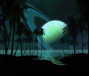 Planeta, Morze, Palmy, Saturn
