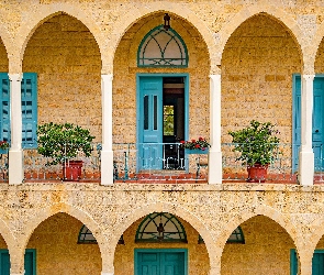 Rośliny, Balkon, Dom, Fasada