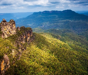 Południowa Walia, Park Narodowy Gór Błękitnych, Skały, Góry Błękitne, Australia