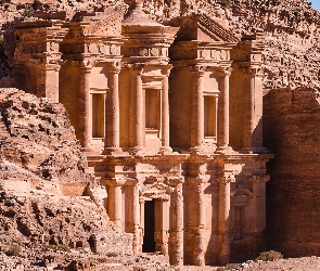 Świątynia, Jordania, Petra, Ad-Dajr, Skała