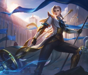 Postać, Proporce, Mobile Legends Bang Bang, Silvanna, Zamek, Kobieta, Plakat, Rycerze