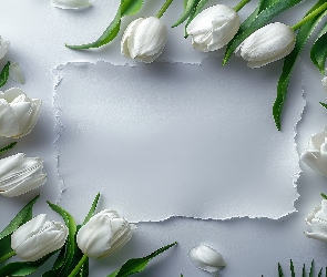 Tulipany, Kartka, Białe