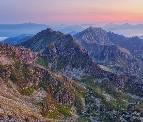 Austria, Niskie Taury, Szczyty, Wschód słońca, Góry, Alpy