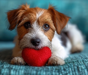 Serce, Jack Russell terrier, Pies, Szczeniak