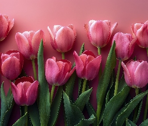 Tło, Kwiaty, Różowe, Tulipany