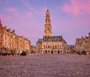 Francja, Arras, Domy, Kamienice, Ratusz, Miasto