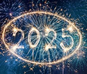 Nowy Rok, Fajerwerki, Sylwester, 2025, Powitanie
