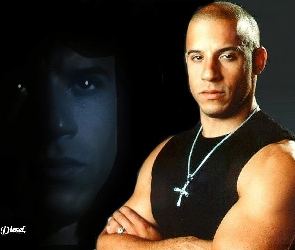 czarna koszulka, krzyżyk, Vin Diesel